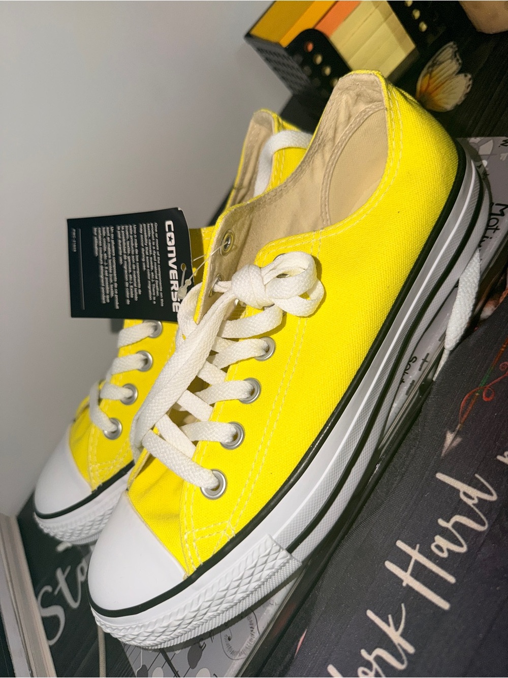 Converse Bright Yellow Low-Top Canvas Sneakers with White Accents